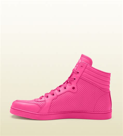 gucci shoes pink with bows|pink Gucci sneakers high top.